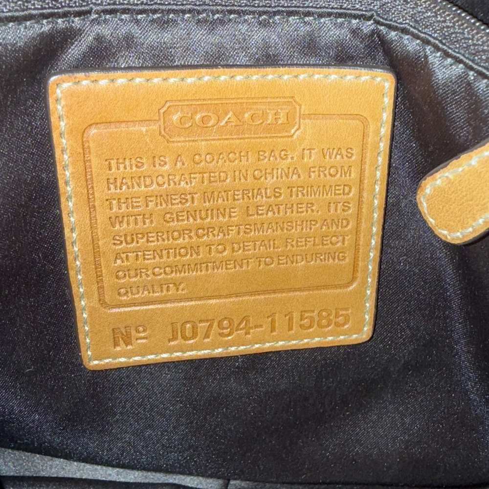 Coach Bleecker Tan and Cream Signature Canvas Shoulder Bag in Saddle/Chalk - Picture 9 of 9